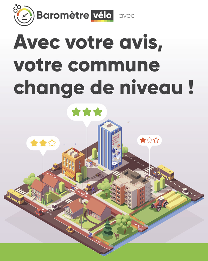 Notez la cyclabilité de votre commune maintenant avec le Baromètre !