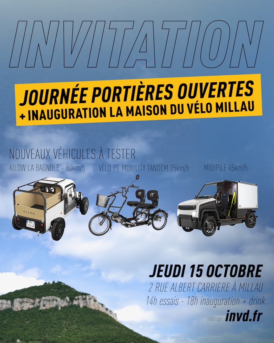 Journée Portières Ouvertes + inauguration La Maison du Vélo Millau par In’VD